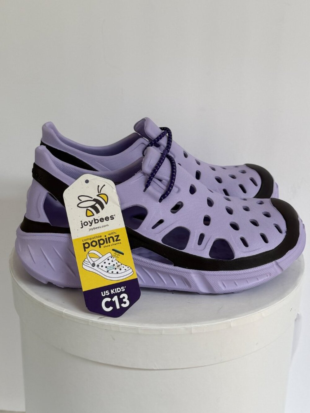 Joybees Kids Trekking Shoe Slip On EVA Water Sneaker Lilac Black Sz C13  NWT